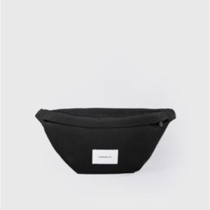 Sandqvist Black Recycled Fabric Belt Bag / Crossbody Sling